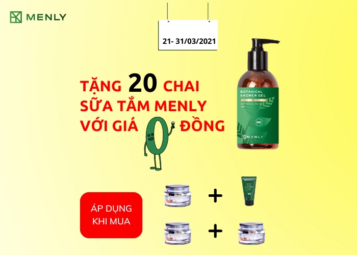 tặng 20 chai sữa tắm menly